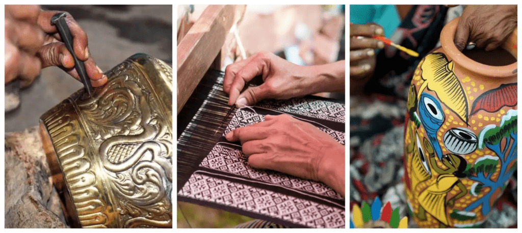 Traditional Indian art materials supporting decorative pattern creation
