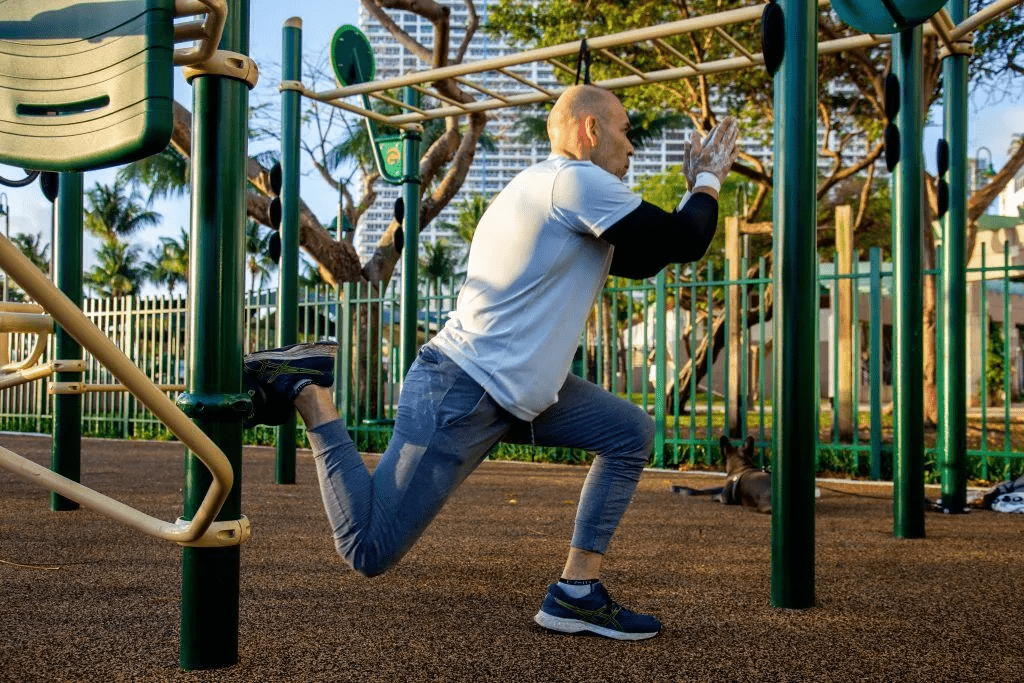 Students exercising outdoors highlighting physical health as foundation of success