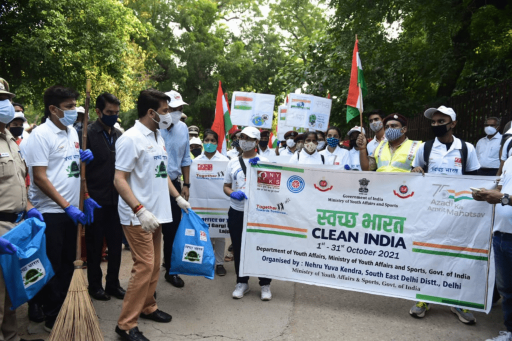 Government led cleanliness campaign promoting hygiene across urban and rural India