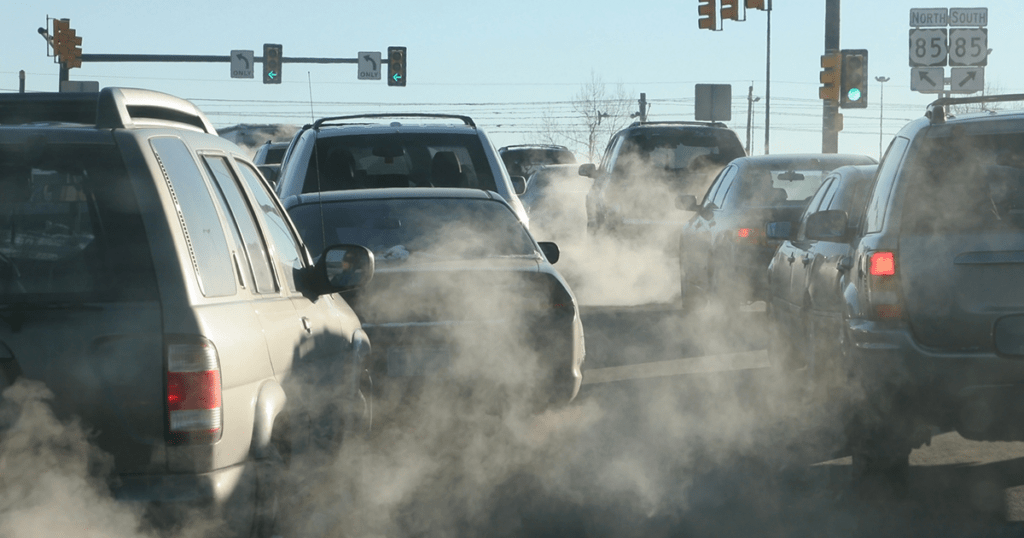 Urban air pollution reducing visibility and affecting public health