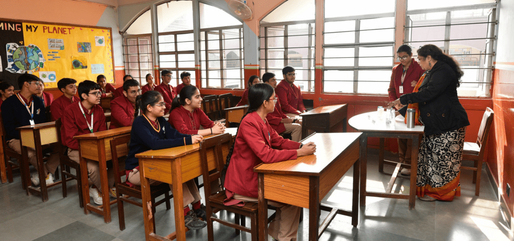 Indian school students attending class where attendance and responsibility are emphasized daily