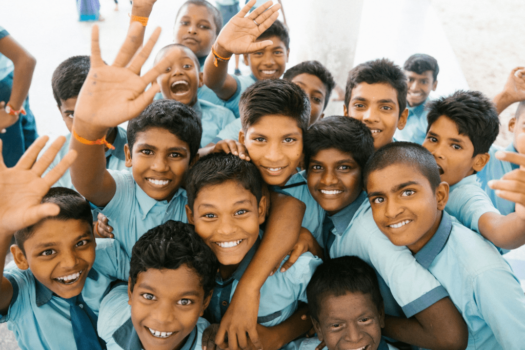 Smiling school children representing positive thoughts and daily motivation for kids